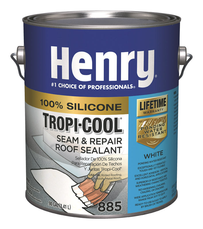 HENRY - Henry Tropi-Cool 885 White Silicone Sealant 1 gal - Case of 4