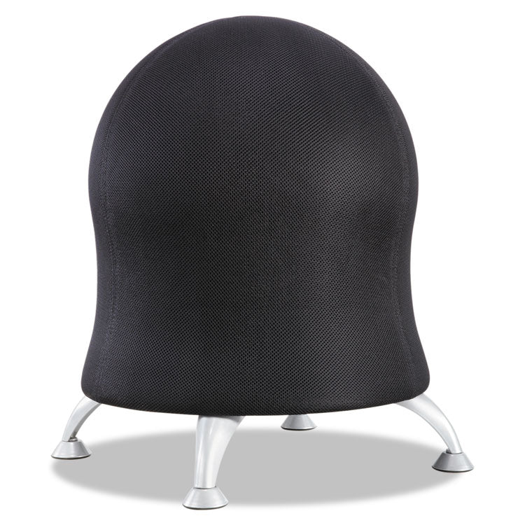 Safco - Zenergy Ball Chair, Backless, Supports Up to 250 lb, Black Fabric Seat, Silver Base