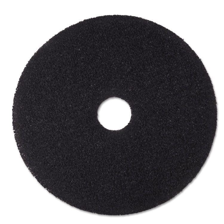 3M - Low-Speed Stripper Floor Pad 7200, 19" Diameter, Black, 5/Carton