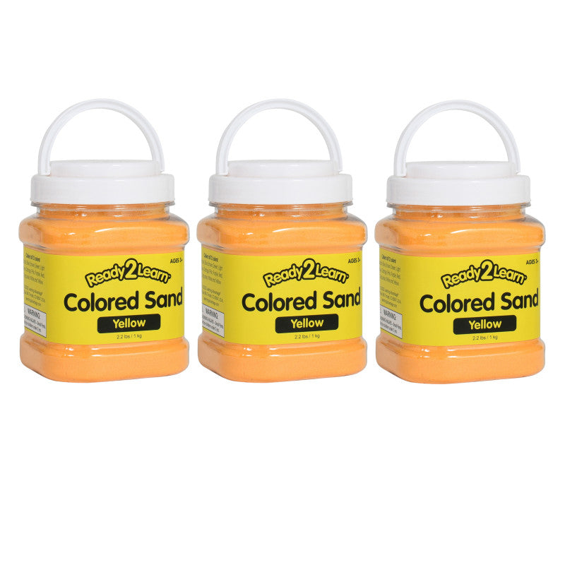 READY 2 LEARN - Colored Sand - Yellow - 2.2 lb. Jar - Pack of 3