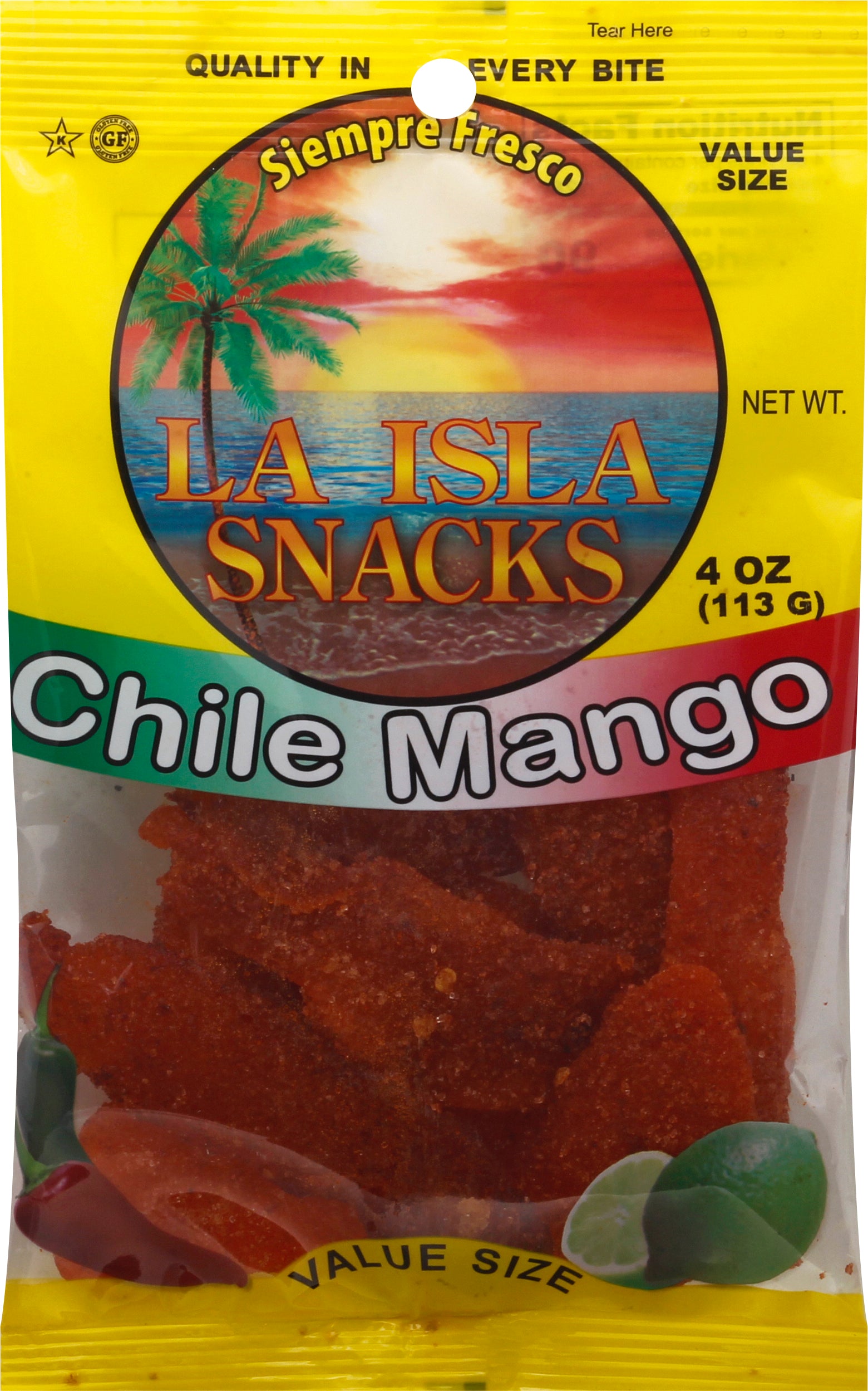 La Isla Snacks Value Size Chile Mango 4 oz - Case of 6