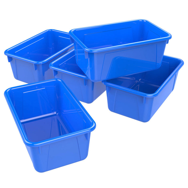 STOREX - Small Cubby Bin, Blue, Pack of 5