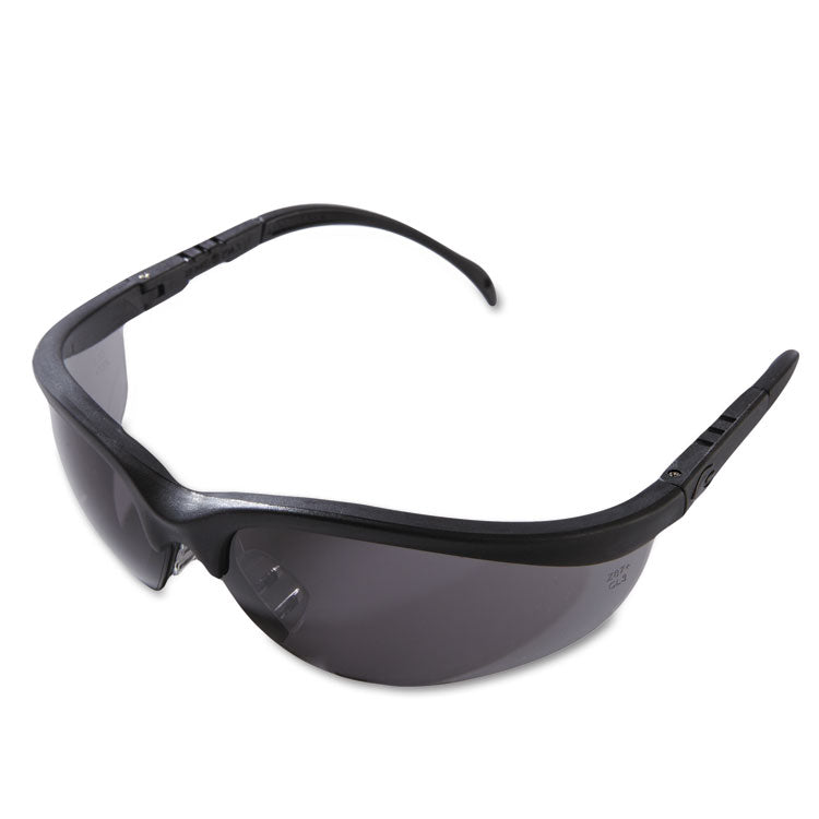 MCR Safety - Klondike Safety Glasses, Matte Black Frame, Gray Lens, 12/Box