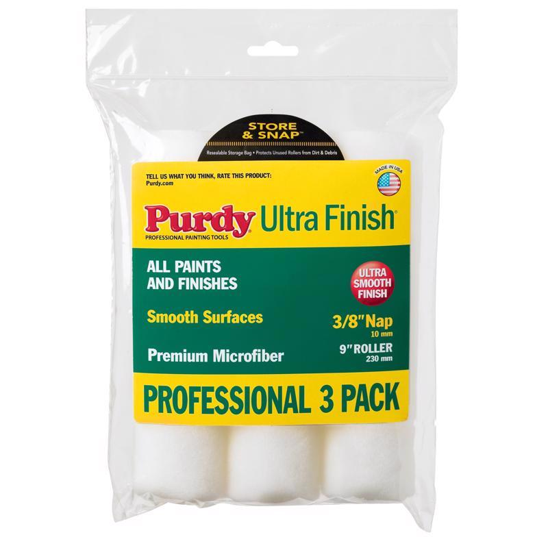 PURDY - Purdy Ultra Finish Microfiber 9 in. W X 3/8 in. Regular Paint Roller Cover 3 pk