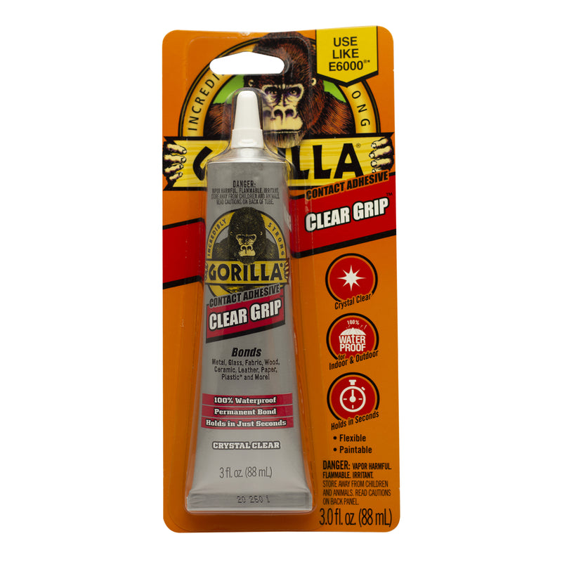 GORILLA - Gorilla Clear Grip High Strength Contact Adhesive 3 oz - Case of 6