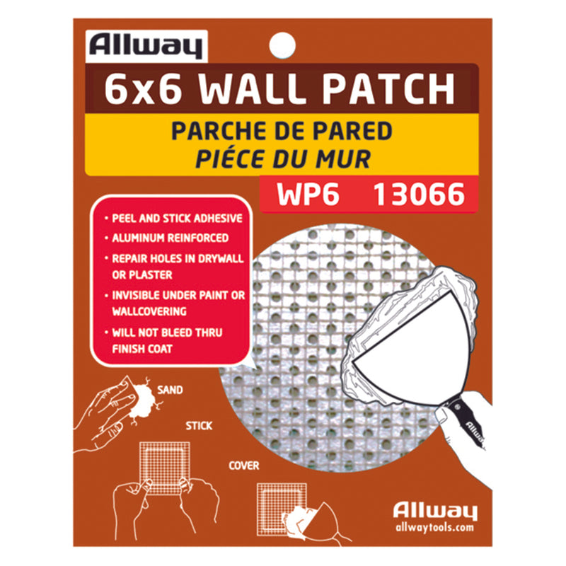 ALLWAY - Allway 6 in. L X 6 in. W Fiberglass White Self Adhesive Drywall Mesh Patch - Case of 10