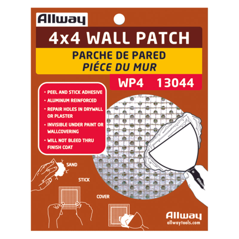 ALLWAY - Allway 4 in. L X 4 in. W Fiberglass White Self Adhesive Drywall Mesh Patch - Case of 10