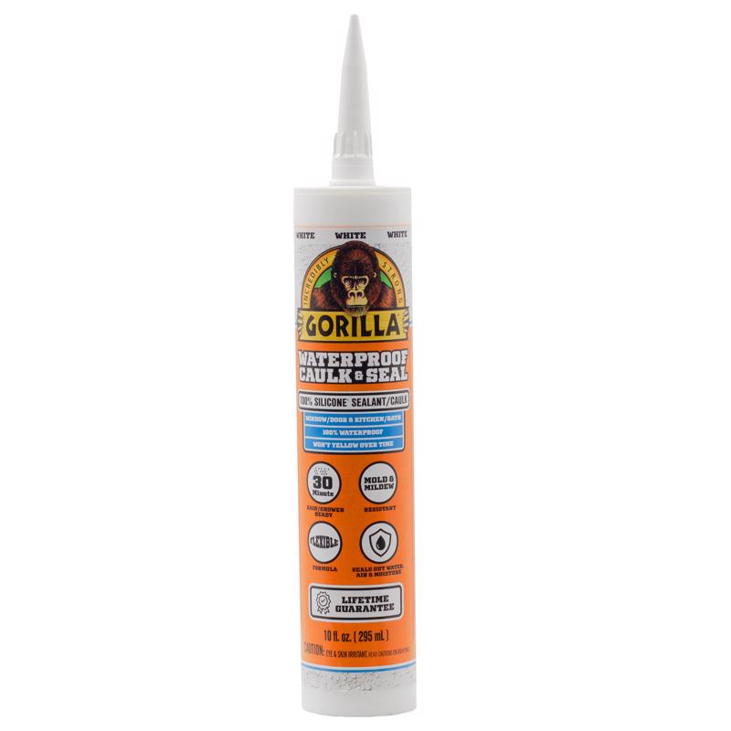 GORILLA - Gorilla White Silicone All Purpose Sealant 10 oz - Case of 12