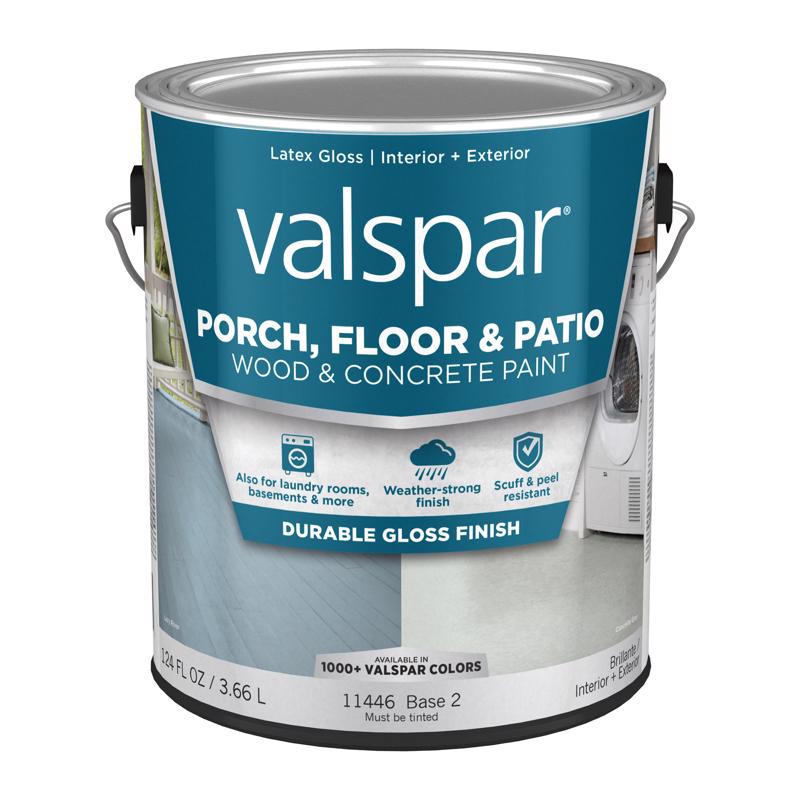 VALSPAR - Valspar Porch, Floor & Patio Wood & Concrete Paint Gloss Clear Base 2 Floor and Patio Coating 1 gal - Case of 4