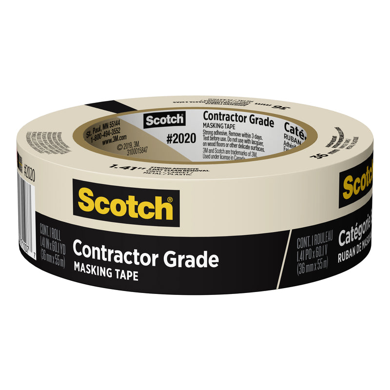 SCOTCH - Scotch Contractor Grade 1.41 in. W X 60.1 yd L Beige Medium Strength Masking Tape 1 pk