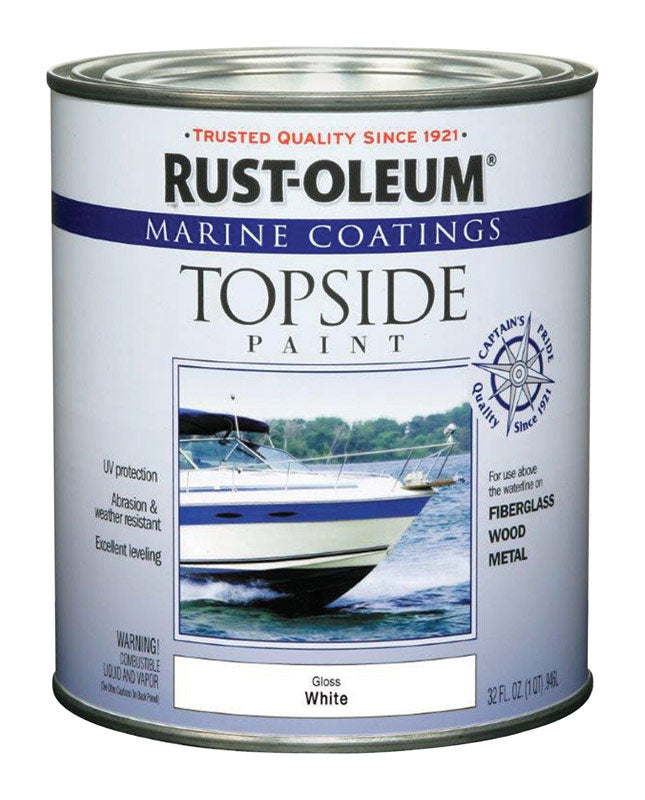 RUST-OLEUM - Rust-Oleum Marine Coatings Outdoor Gloss White Marine Topside Paint 1 qt