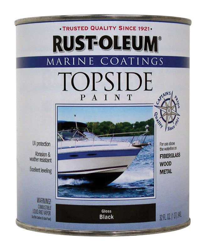 RUST-OLEUM - Rust-Oleum Marine Coatings Outdoor Black Marine Topside Paint 1 qt