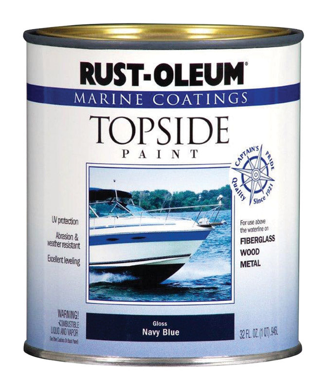 RUST-OLEUM - Rust-Oleum Marine Coatings Outdoor Gloss Navy Blue Marine Topside Paint 1 qt