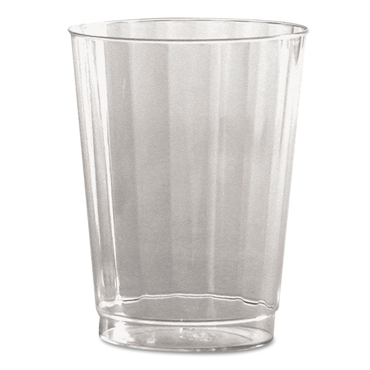 WNA - Classic Crystal Plastic Tumblers, 10 oz, Clear, Fluted, Tall, 20/Pack, 12 Packs/Carton