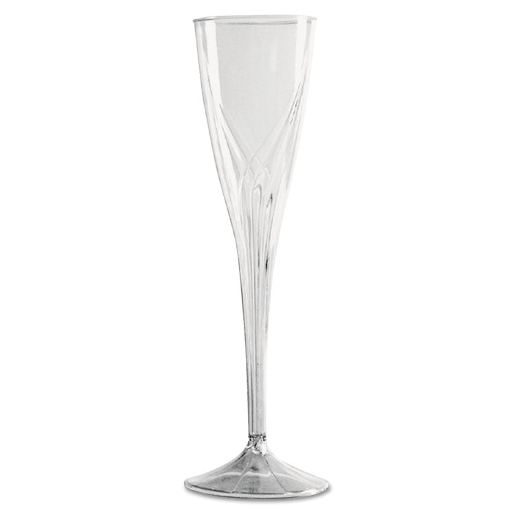 WNA - Classicware One-Piece Champagne Flutes, 5 oz, Clear, Plastic, 10/Pack, 10 Packs/Carton