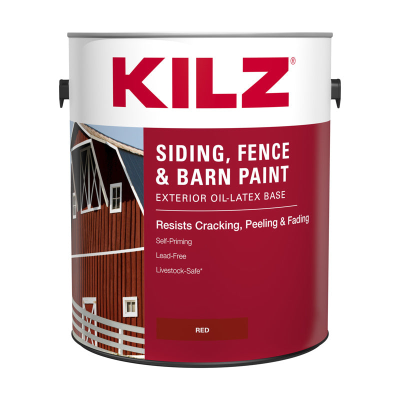KILZ - KILZ Flat Barn Red Oil-Based Barn and Fence Paint Exterior 1 gal - Case of 4
