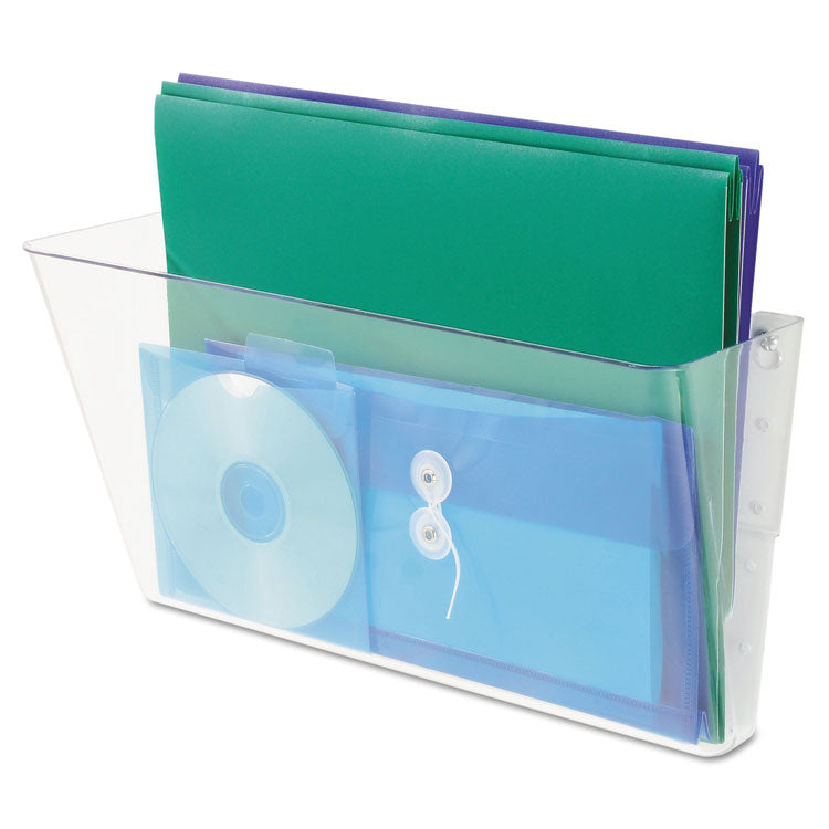 deflecto - Stackable DocuPocket Wall File, Legal Size, 16.25" x 4" , Clear