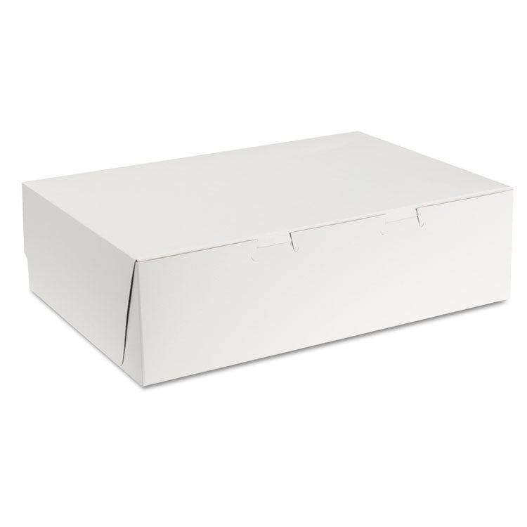 SCT - Tuck-Top Bakery Boxes, 14 x 10 x 4, White, Paper, 100/Carton