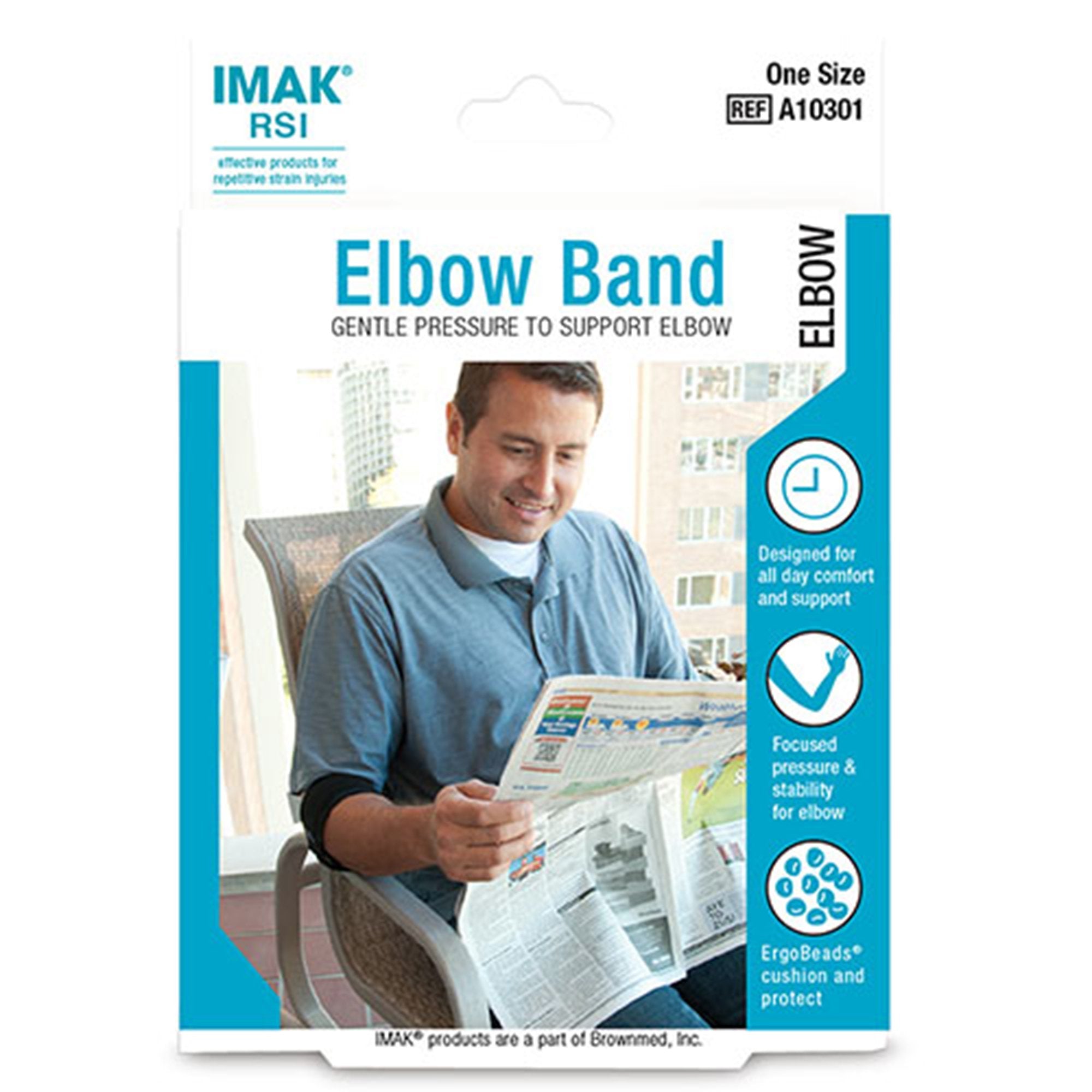 Brownmed - Elbow Band IMAK RSI® One Size Fits Most Buckle and hook and loop strap Left or Right Arm Black [1/EA]