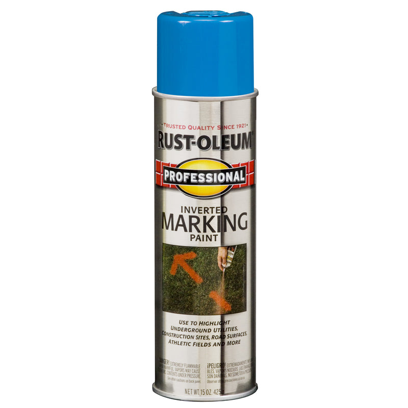 RUST-OLEUM - Rust-Oleum Professional Caution Blue Inverted Marking Paint 15 oz - Case of 6