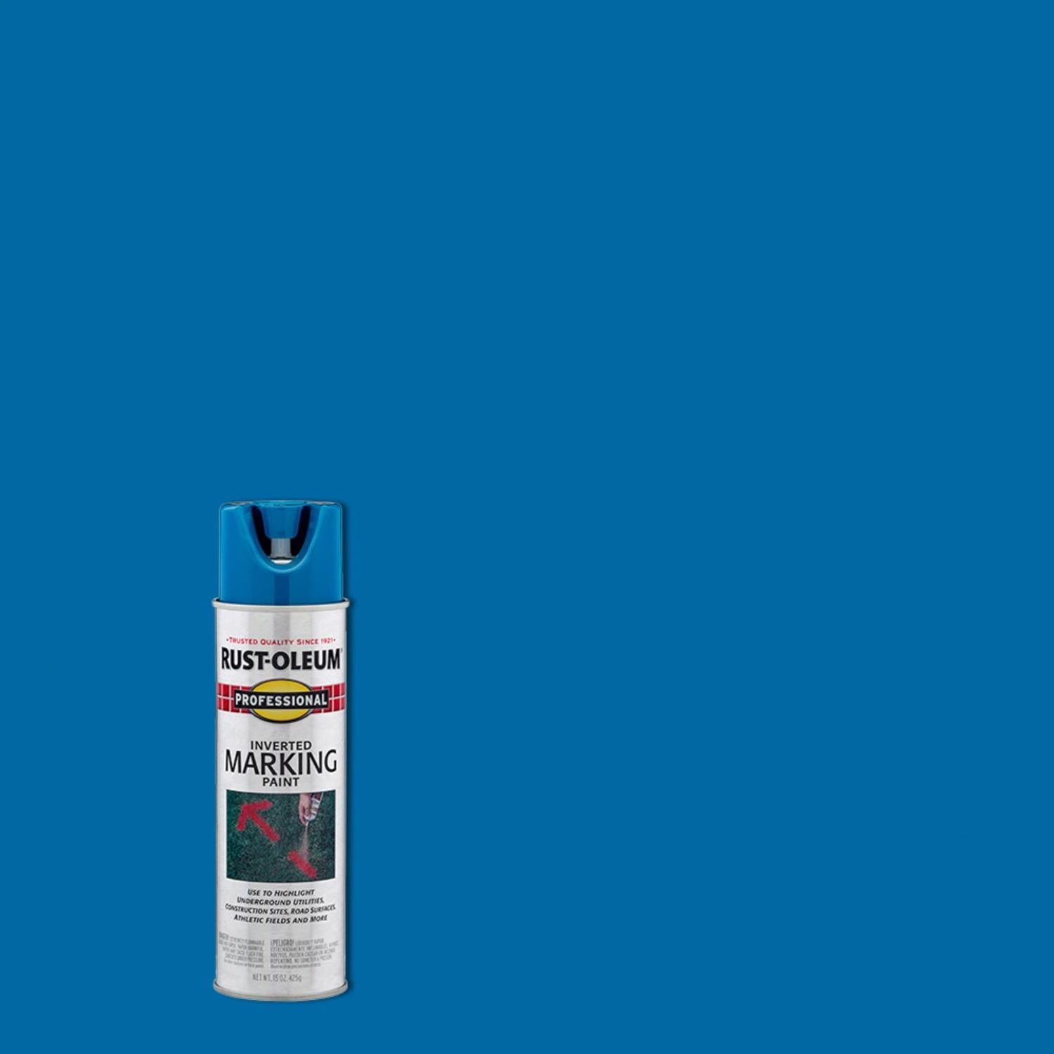 Rust-Oleum Professional Caution Blue Inverted Marking Paint 15 oz - Case of 6