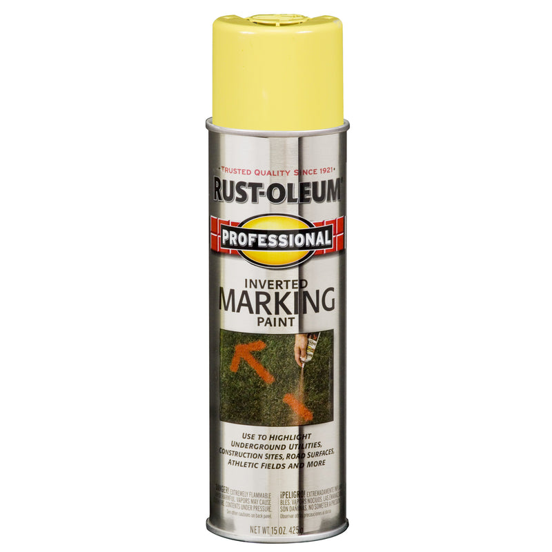 RUST-OLEUM - Rust-Oleum Professional High Visibility Yellow Inverted Marking Paint 15 oz - Case of 6