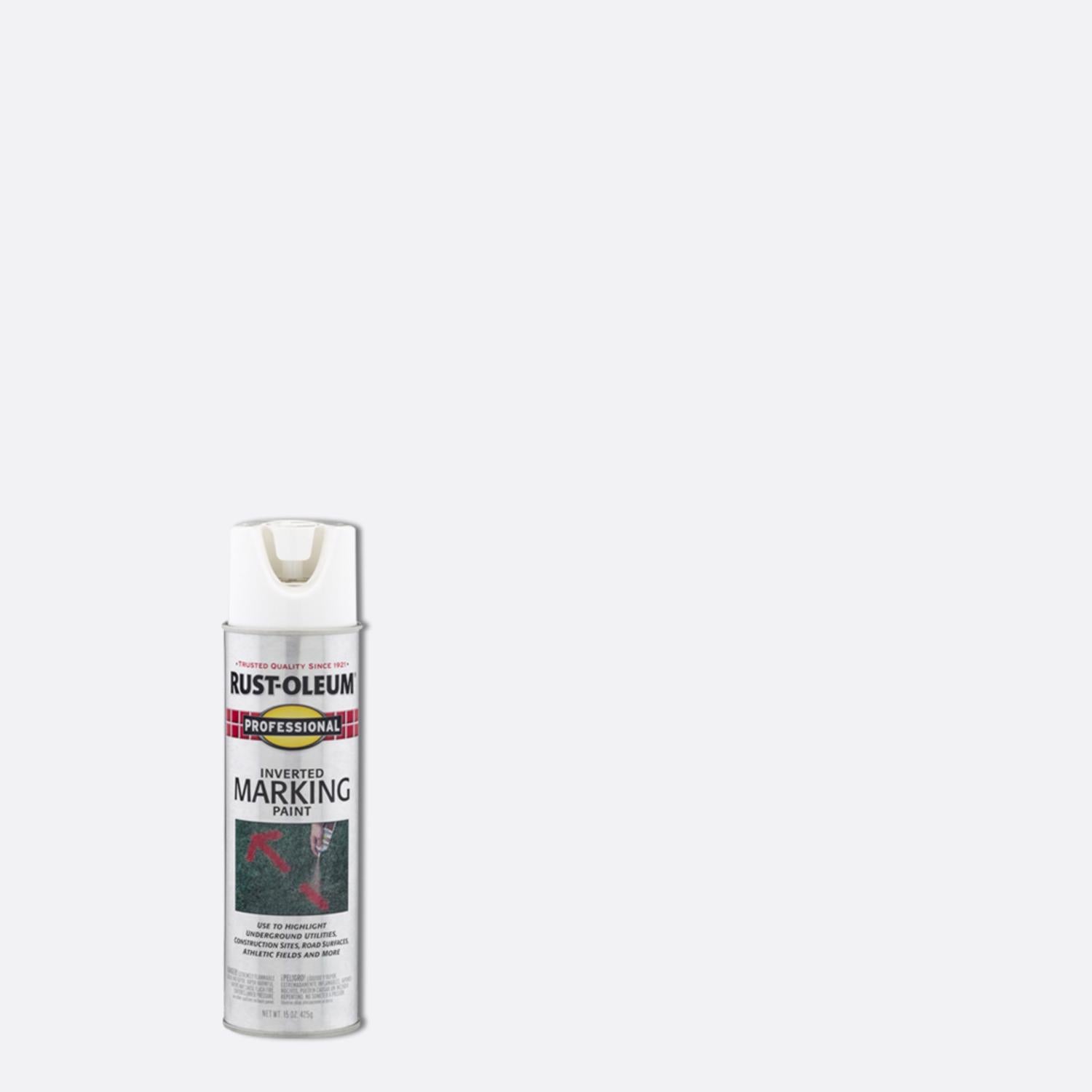 Rust-Oleum Professional White Inverted Marking Paint 15 oz - Case of 6