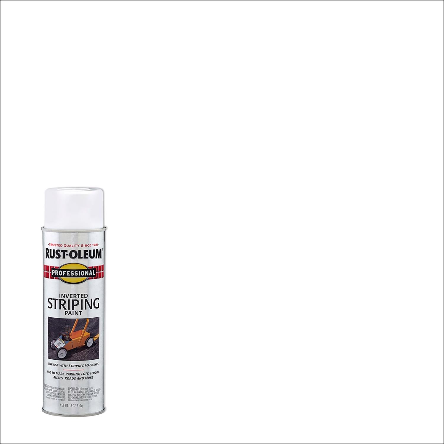 Rust-Oleum Professional White Inverted Striping Paint 18 oz - Case of 6