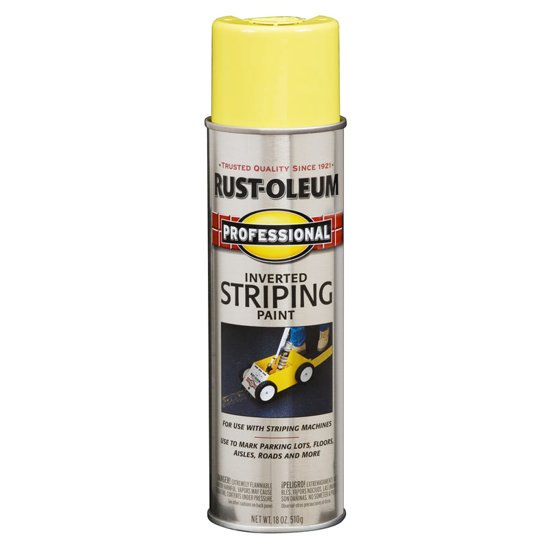 RUST-OLEUM - Rust-Oleum Professional Yellow Inverted Striping Paint 18 oz - Case of 6