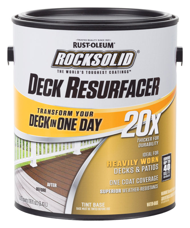 ROCKSOLID - Rust-Oleum RockSolid Semi-Transparent Tintable Tint Base Water-Based Deck Resurfacer 1 gal