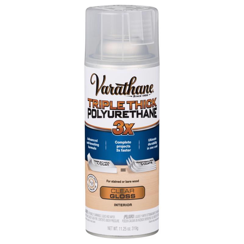 VARATHANE - Varathane Transparent Gloss Clear Water-Based Oil Modified Urethane Triple Thick Polyurethane 11.25 - Case of 6