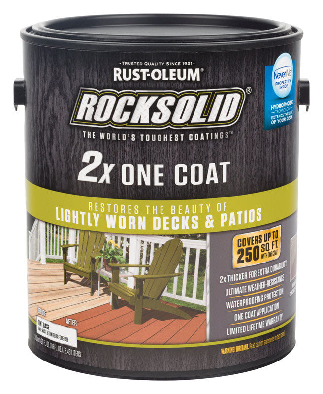 ROCKSOLID - Rust-Oleum RockSolid 2X Solid Tintable Tint Base Water-Based Acrylic Stain 1 gal - Case of 2