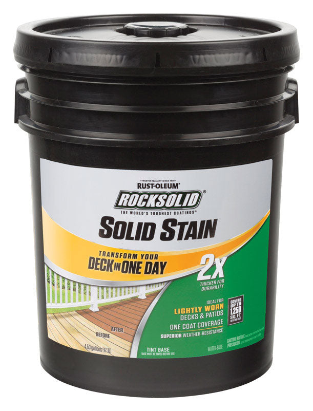 ROCKSOLID - Rust-Oleum RockSolid 2X Solid Tintable Tint Base Water-Based Acrylic Stain 5 gal