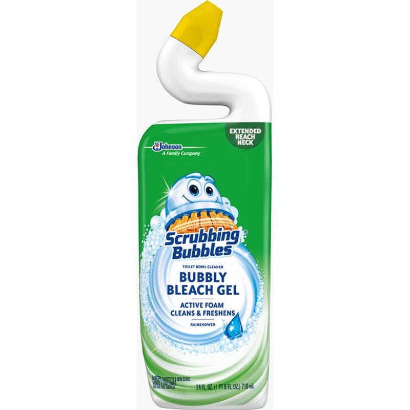 SCRUBBING BUBBLES - Scrubbing Bubbles Bubbly Bleach Gel Rainshower Scent Toilet Bowl Cleaner 24 oz Gel - Case of 6