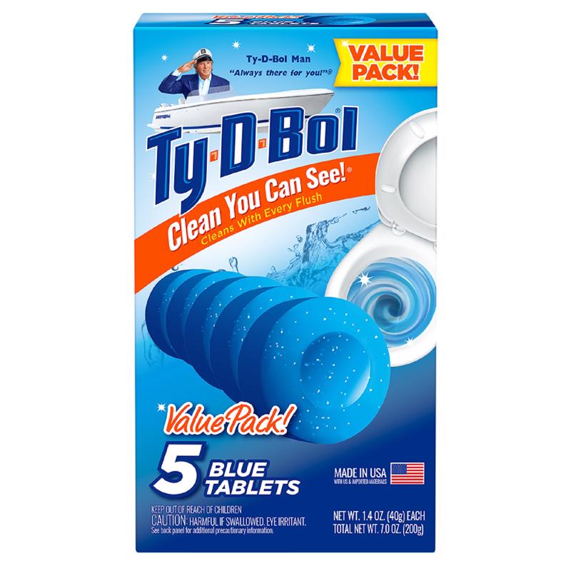 TY-D-BOL - Ty-D-Bol Blue Spruce Scent Automatic Toilet Bowl Cleaner 7 oz Tablet - Case of 10