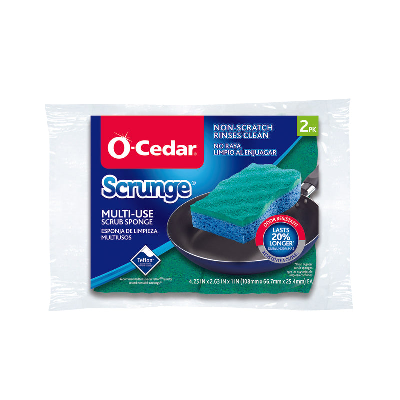 O-CEDAR - O-Cedar Scrunge Non-Scratch Scrubber Sponge For Multi-Purpose 4.25 in. L 2 pk