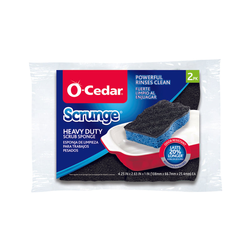 O-CEDAR - O-Cedar Scrunge Heavy Duty Sponge For All Purpose 4.25 in. L 2 pk