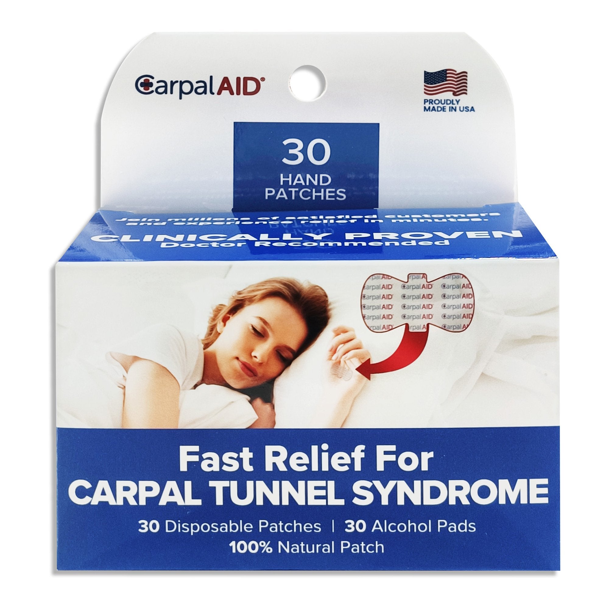 Carpal AID LLC - Hand-Based Carpal Tunnel Support Carpal AID® Patch Plastic Left or Right Hand Clear One Size Fits Most [30/PK]