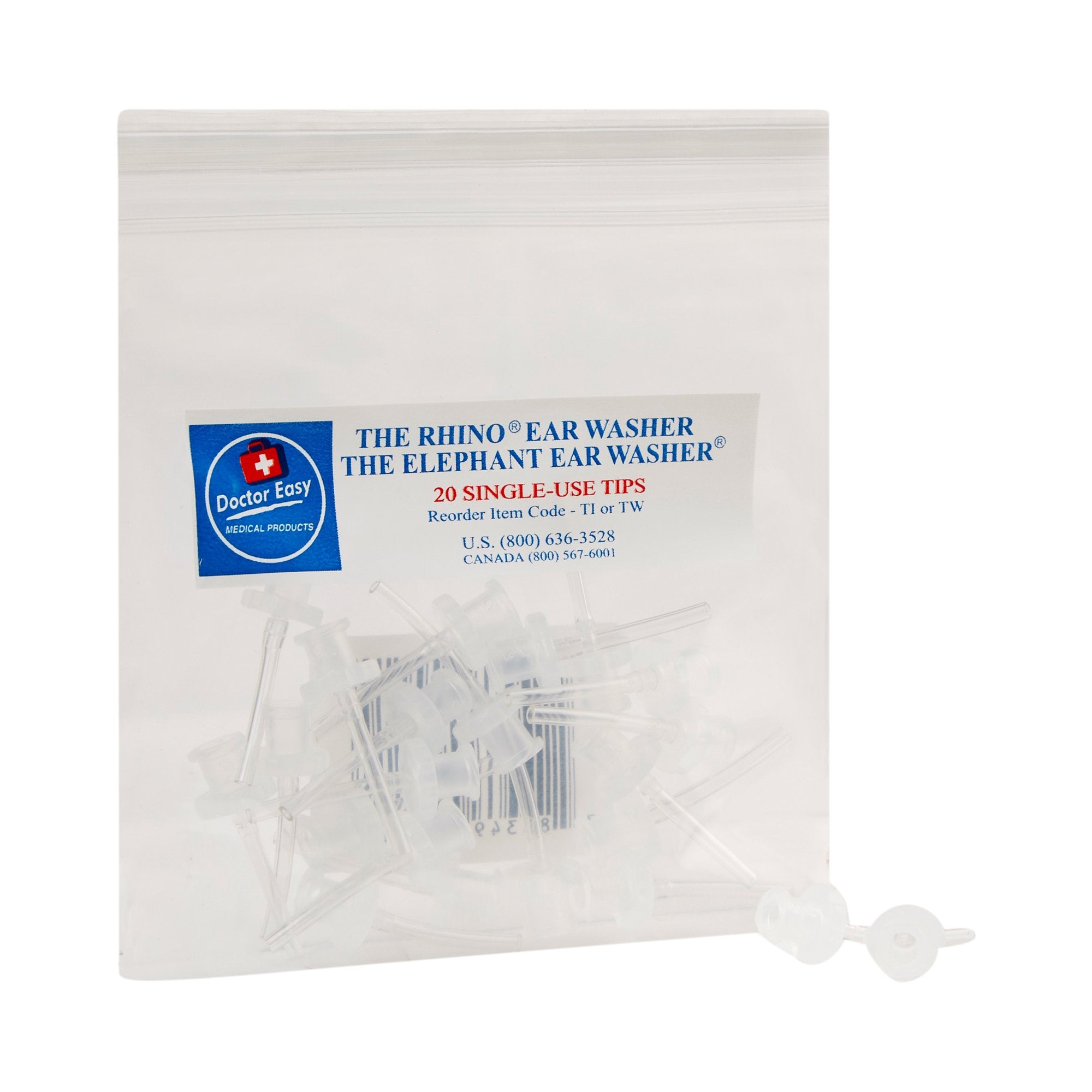 Doctor Easy Medical Products - Ear Wash System Tips Doctor Easy For Rhino and Elephant Ear Washer [20/PK]