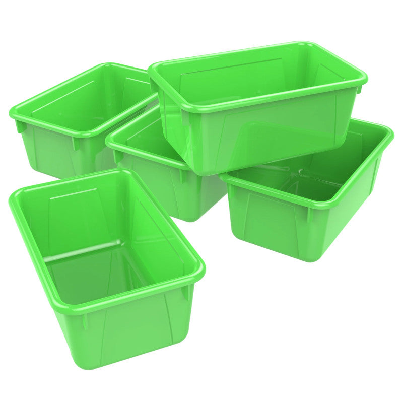 STOREX - Small Cubby Bin, Green, Pack of 5