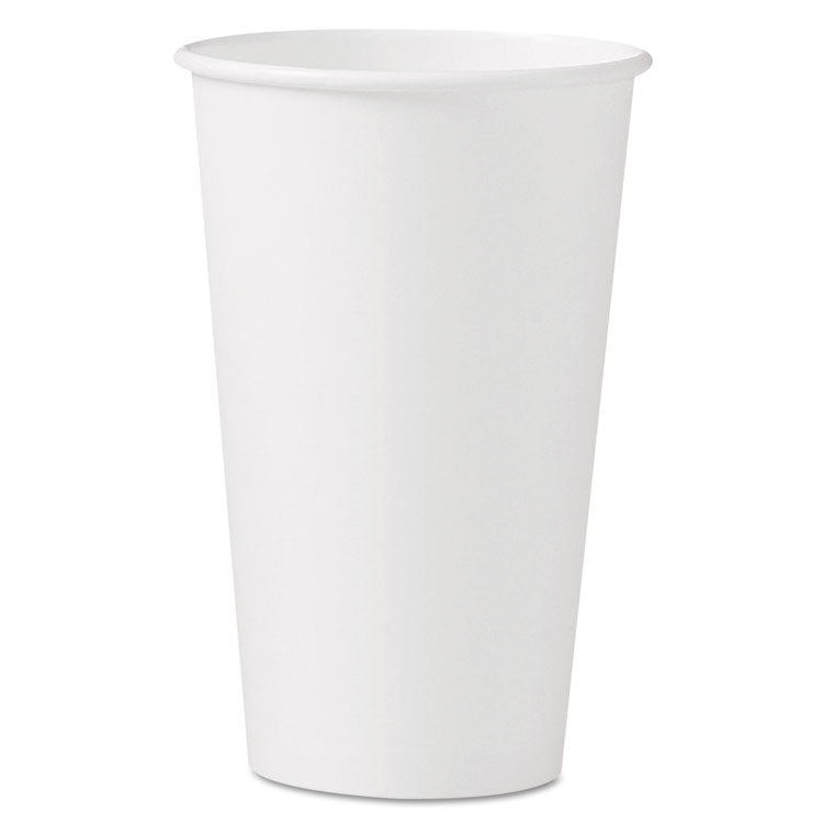 Dart - Polycoated Hot Paper Cups, 16 oz, White, 50 Sleeve, 20 Sleeves/Carton