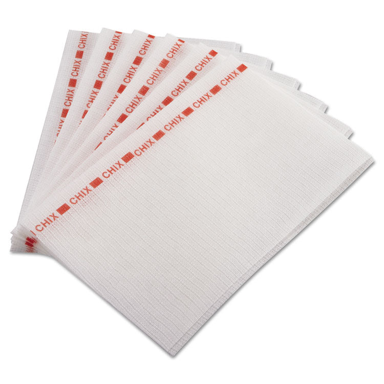 Chix - Food Service Towels, 13 x 21, Red/White, 150/Carton