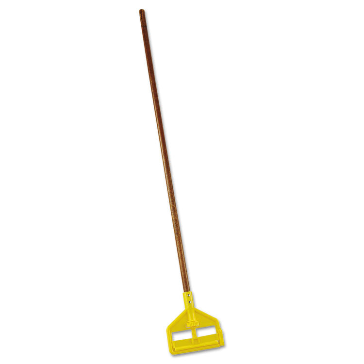 Rubbermaid Commercial - Invader Wood Side-Gate Wet-Mop Handle, 54", Natural/Yellow