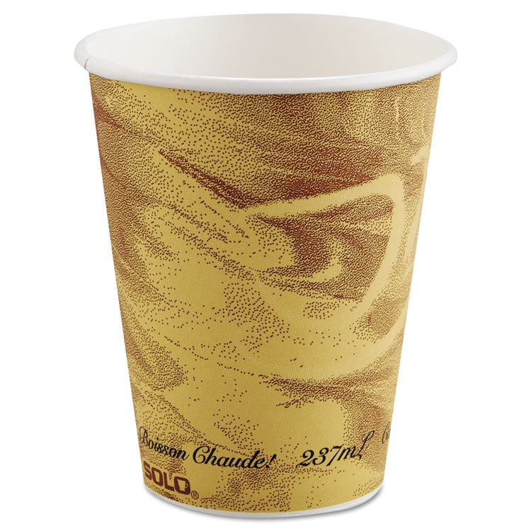 Dart - Mistique Polycoated Hot Paper Cup, 8 oz, Printed, Brown, 50/ Sleeve, 20 Sleeves/Carton