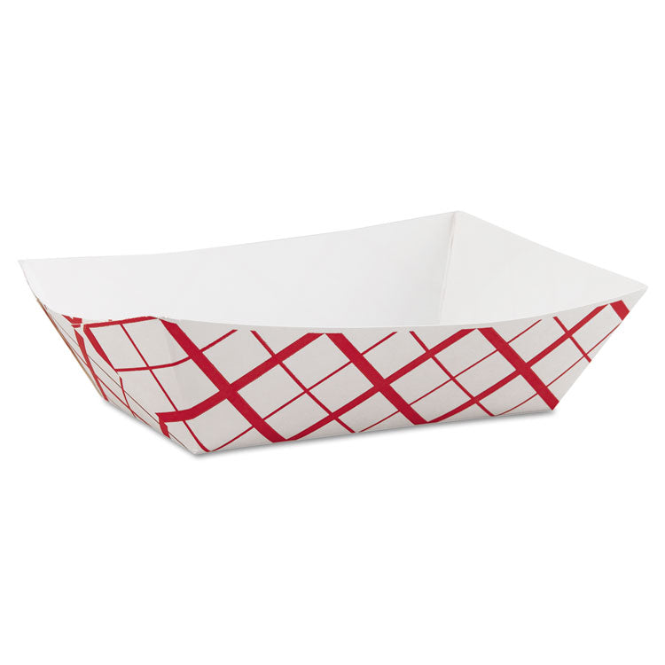 SCT - Paper Food Baskets, 3 lb Capacity, 7.2 x 4.95 x 1.94, Red/White, 500/Carton