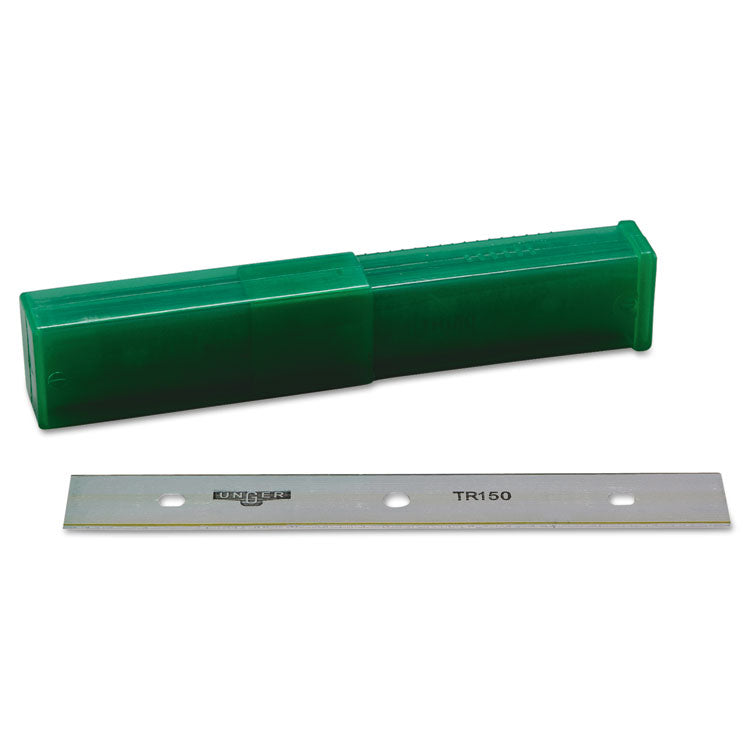 Unger - ErgoTec Glass Scraper Replacement Blades, 6" Double-Edge, 25/Pack