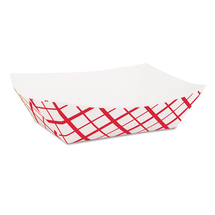 SCT - Paper Food Baskets, 1 lb Capacity, Red/White, 1,000/Carton