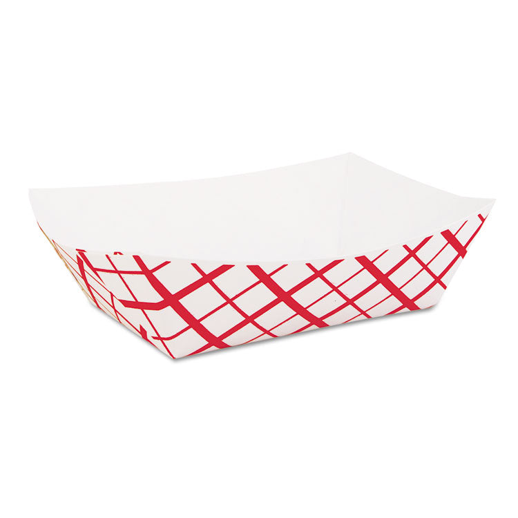 SCT - Paper Food Baskets, 2 lb Capacity, Red/White, 1,000/Carton