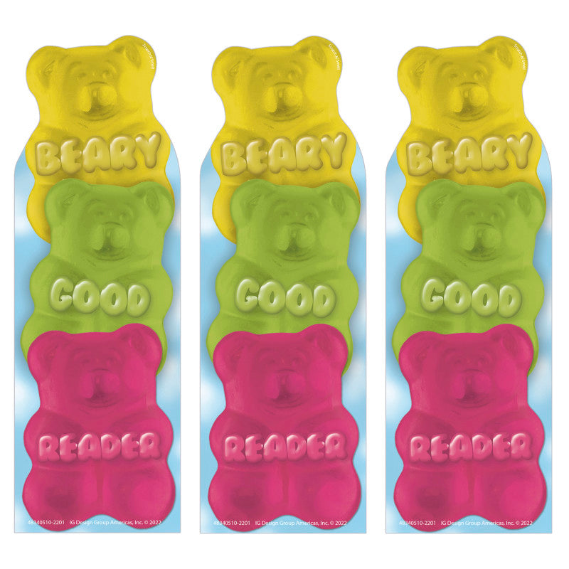 EUREKA - Beary Good Reader Gummy Bear Scented Bookmarks, 24 Per Pack, 3 Packs