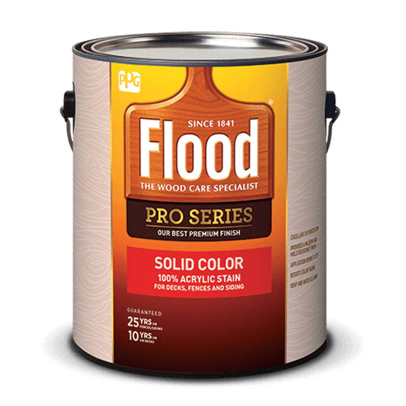 FLOOD PRO - Flood Pro Series Solid Satin Cedar Acrylic Wood Stain 1 gal - Case of 4